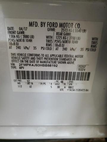 2017 FORD EDGE SEL - 2FMPK4J93HBB88192