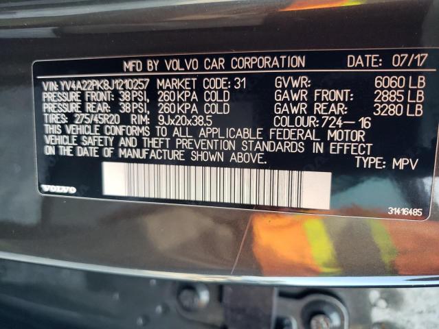 2018 VOLVO XC90 T6 YV4A22PK8J1210257