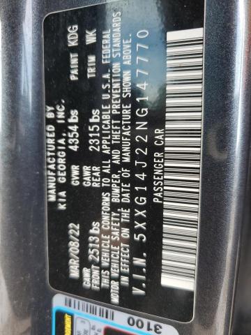 2022 KIA K5 LXS 5XXG14J22NG147770