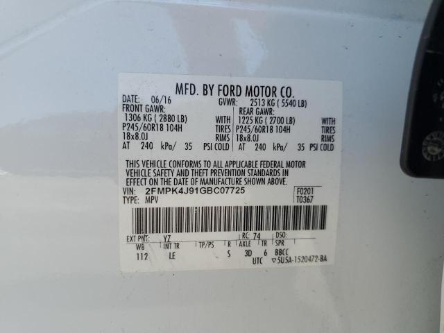 2016 FORD EDGE SEL - 2FMPK4J91GBC07725