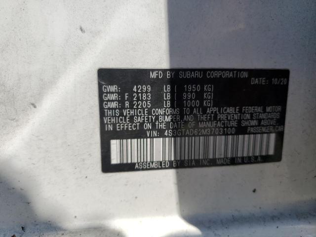 2021 SUBARU IMPREZA PR 4S3GTAD62M3703100