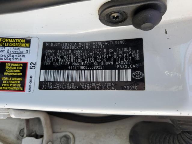 2018 TOYOTA CAMRY L - 4T1B11HK0JU589221