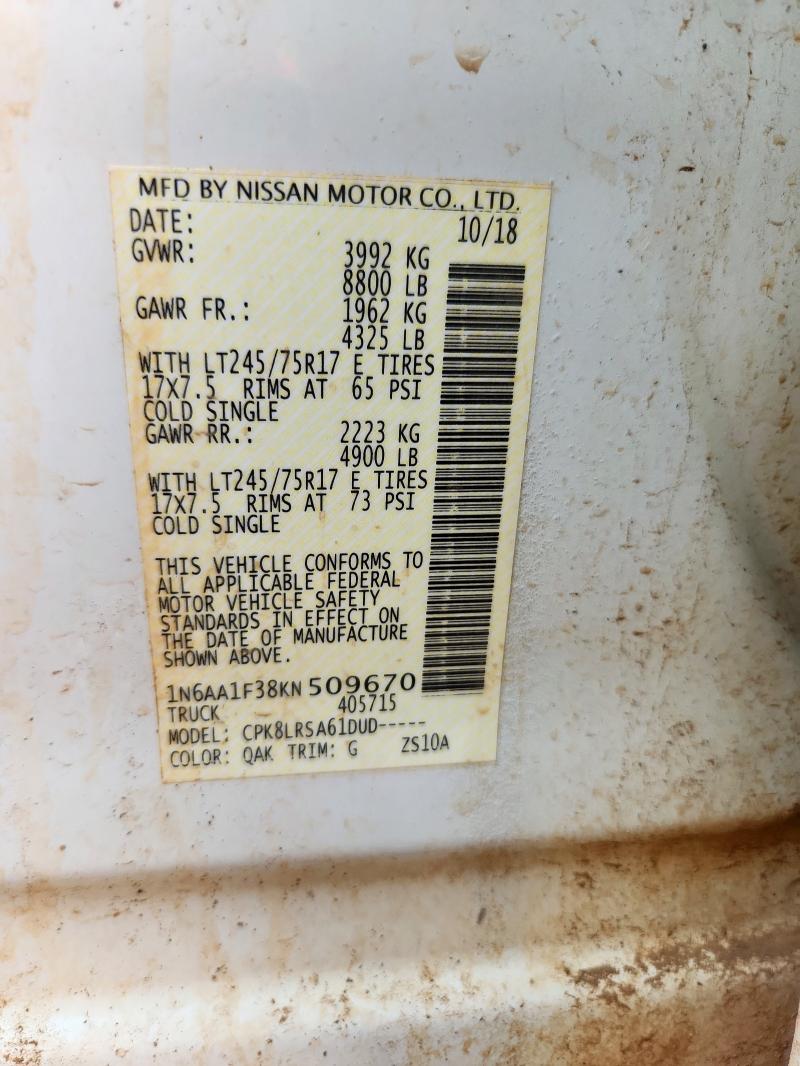 2019 NISSAN TITAN XD S 1N6AA1F38KN509670