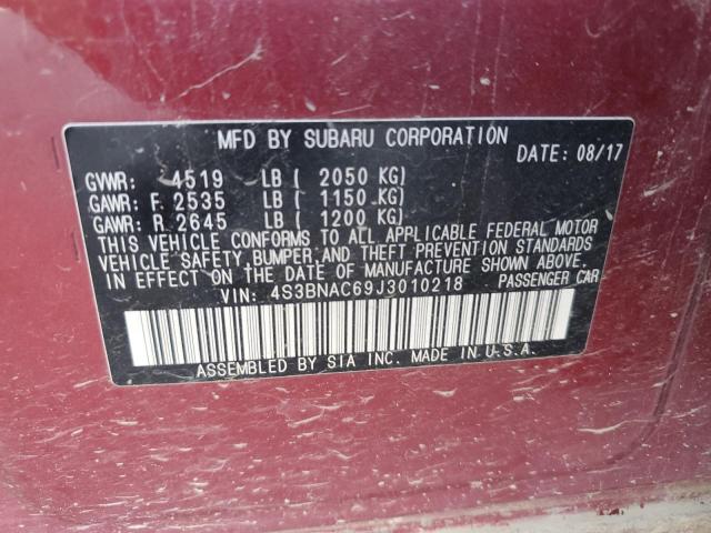 2018 SUBARU LEGACY 2.5 4S3BNAC69J3010218