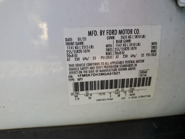 2021 FORD EXPLORER X - 1FMSK7DH3MGA91821