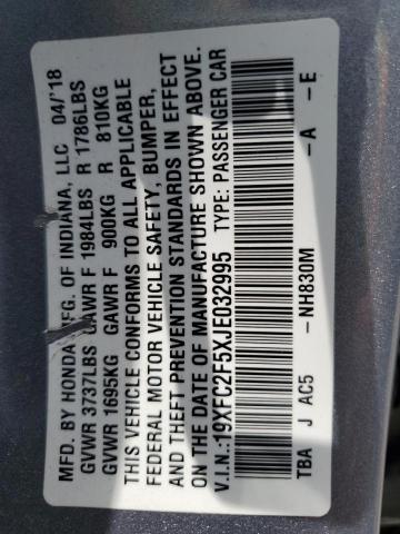 2018 HONDA CIVIC LX - 19XFC2F5XJE032995