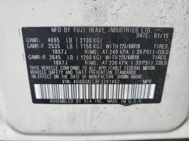 2015 SUBARU OUTBACK 2. 4S4BSALC8F3291462