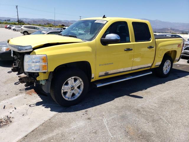 CHEVROLET SILVERADO 2012 yellow crew pic flexible fuel 1GCPKSE71CF216726 photo #1