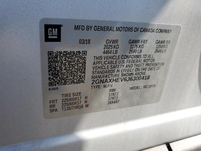 2018 CHEVROLET EQUINOX LS 2GNAXHEV6J6300418