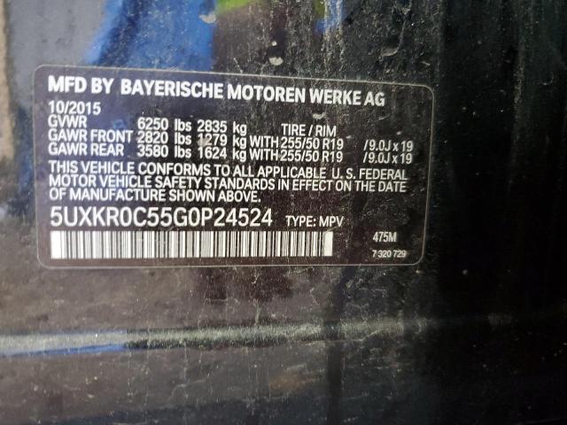 2016 BMW X5 XDRIVE3 - 5UXKR0C55G0P24524