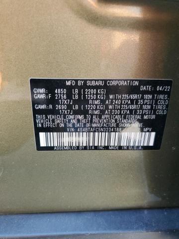 2022 SUBARU OUTBACK PR 4S4BTAFC5N3234188