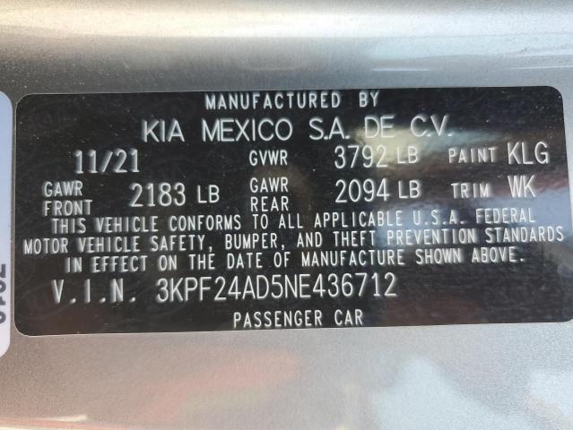 2022 KIA FORTE FE - 3KPF24AD5NE436712