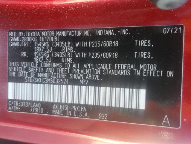 2021 TOYOTA SIENNA LIM 5TDZSKFC3MS032524