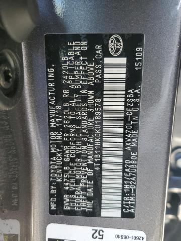 2019 TOYOTA CAMRY L #3303811422