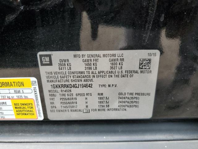 2016 GMC ACADIA SLT 1GKKRRKD4GJ194642