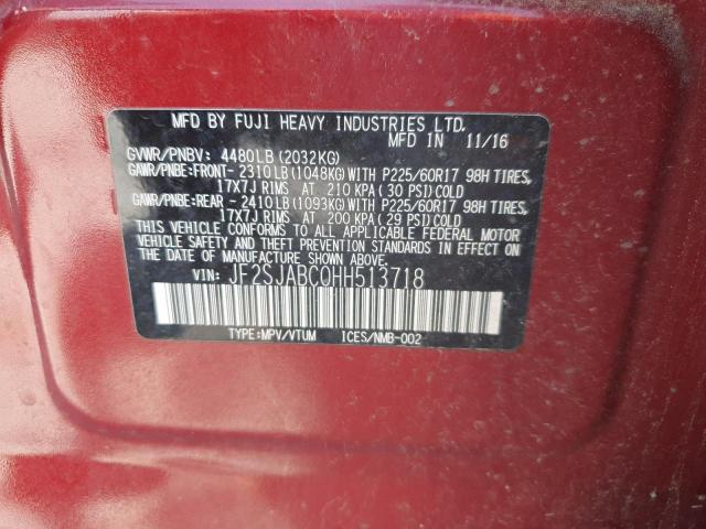 2017 SUBARU FORESTER 2 JF2SJABC0HH513718