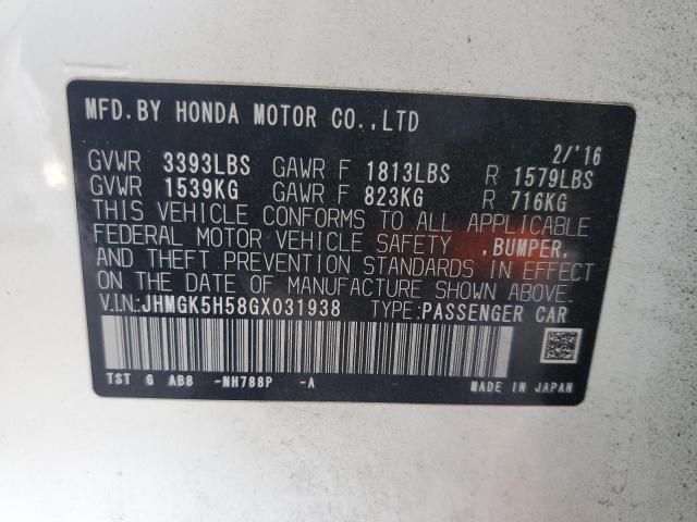 2016 HONDA FIT LX - JHMGK5H58GX031938