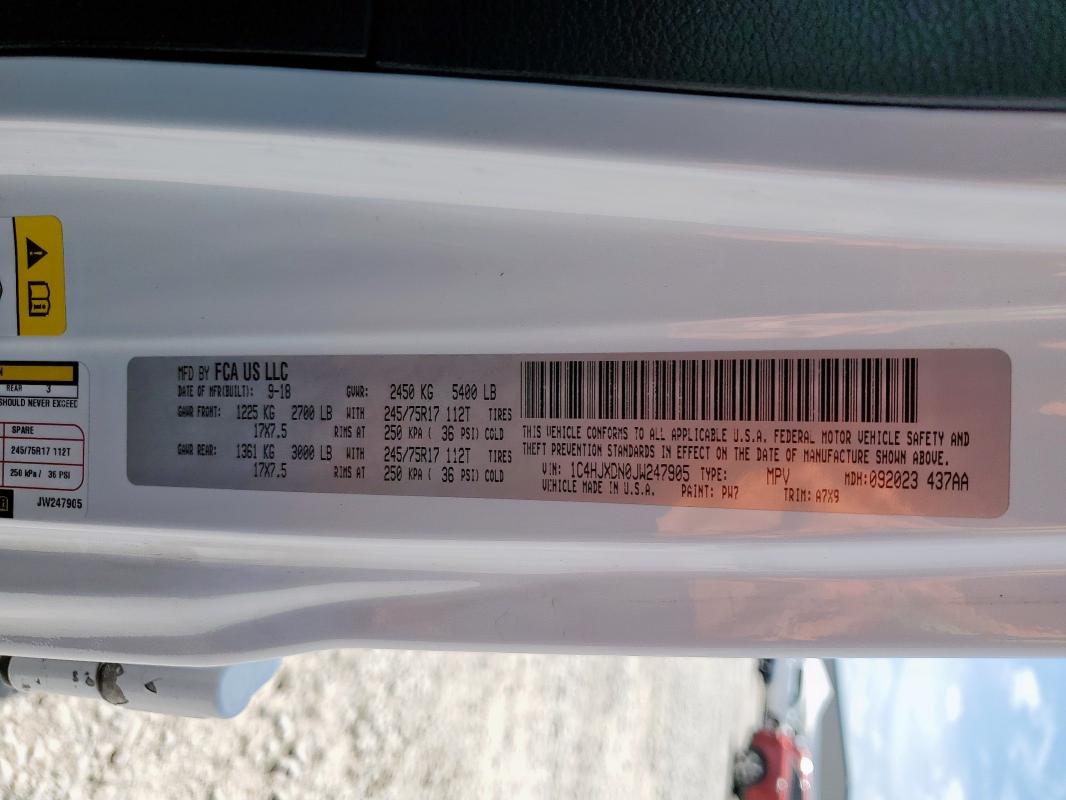 2018 JEEP WRANGLER U 1C4HJXDN0JW247905