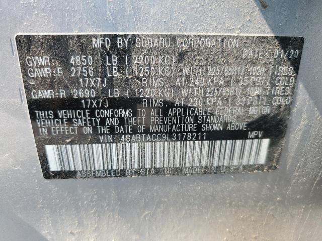 2020 SUBARU OUTBACK PR 4S4BTACC9L3178211