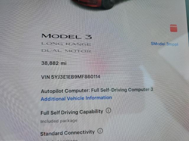 2021 TESLA MODEL 3 5YJ3E1EB9MF860114
