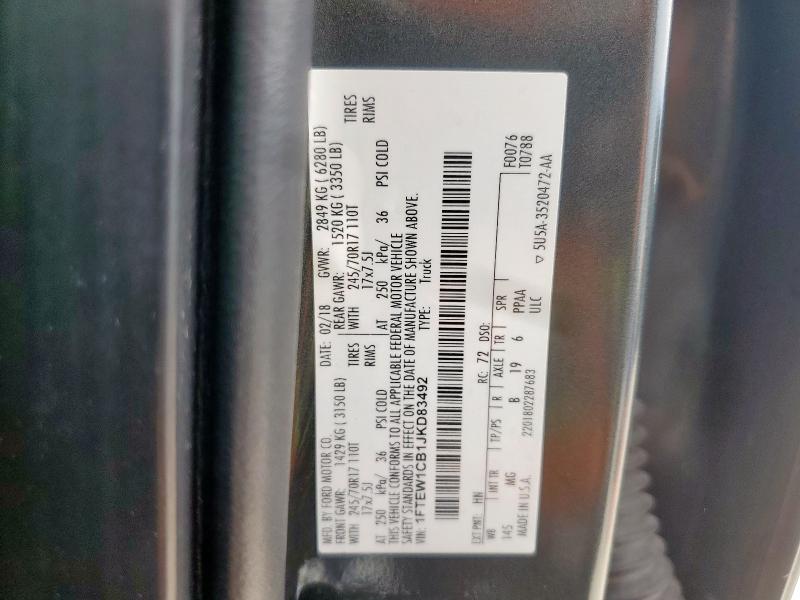 2018 FORD F150 SUPER - 1FTEW1CB1JKD83492