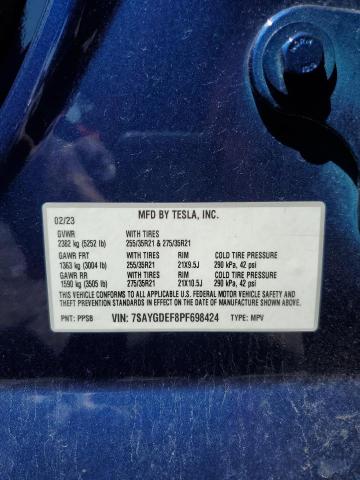 2023 TESLA MODEL Y 7SAYGDEF8PF698424