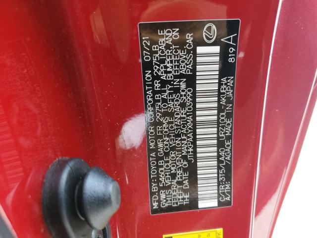2021 LEXUS LC 500 JTHKPAAYXMA103990