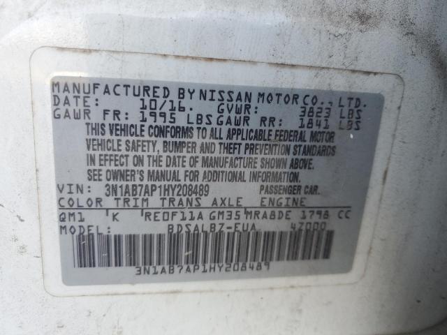 2017 NISSAN SENTRA S - 3N1AB7AP1HY208489
