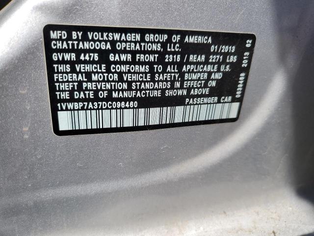 2013 VOLKSWAGEN PASSAT SE - 1VWBP7A37DC096460