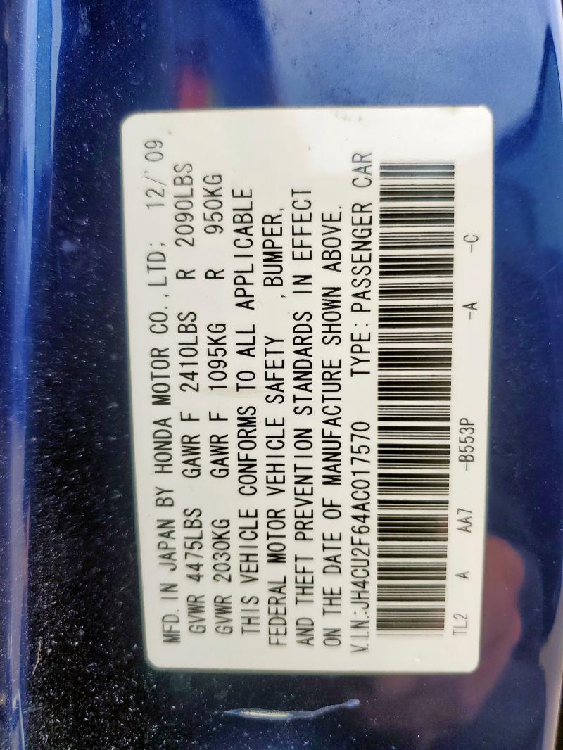 2010 ACURA TSX - JH4CU2F64AC017570