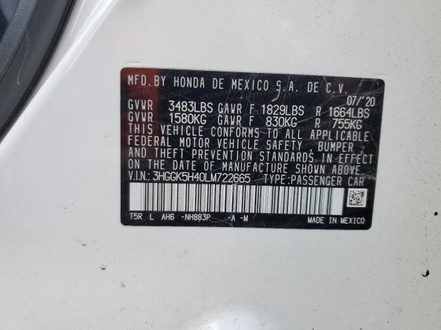 2020 HONDA FIT LX 3HGGK5H40LM722665