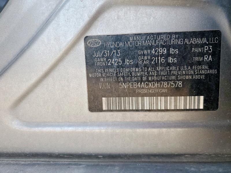 2013 HYUNDAI SONATA GLS - 5NPEB4ACXDH787578