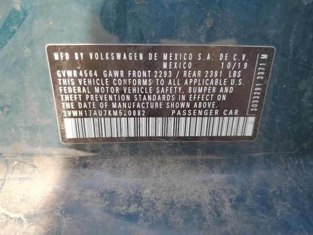 2019 VOLKSWAGEN GOLF ALLTR 3VWH17AU7KM520882