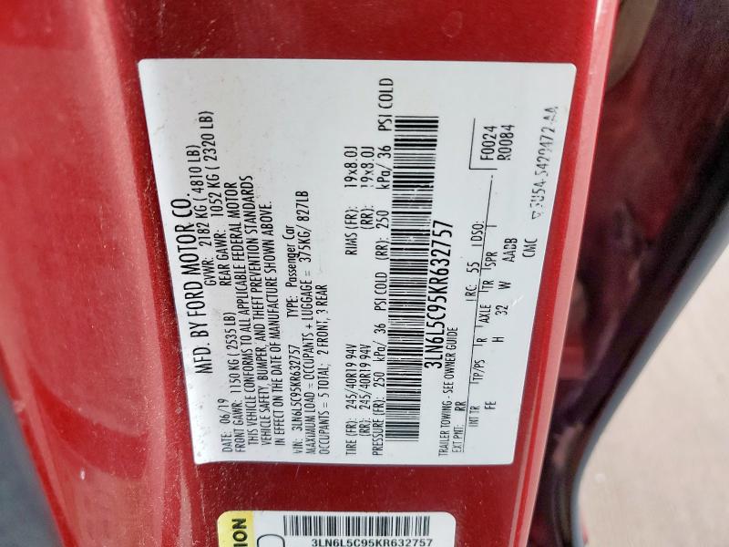 2019 LINCOLN MKZ RESERV 3LN6L5C95KR632757
