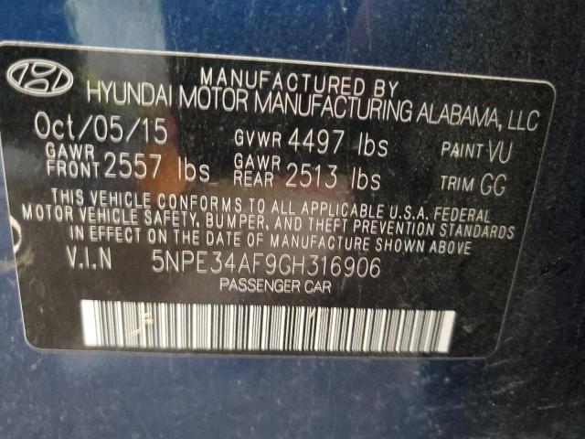 2016 HYUNDAI SONATA SPORT 5NPE34AF9GH316906