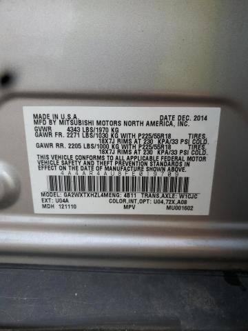 2015 MITSUBISHI OUTLANDER 4A4AR4AU8FE019709