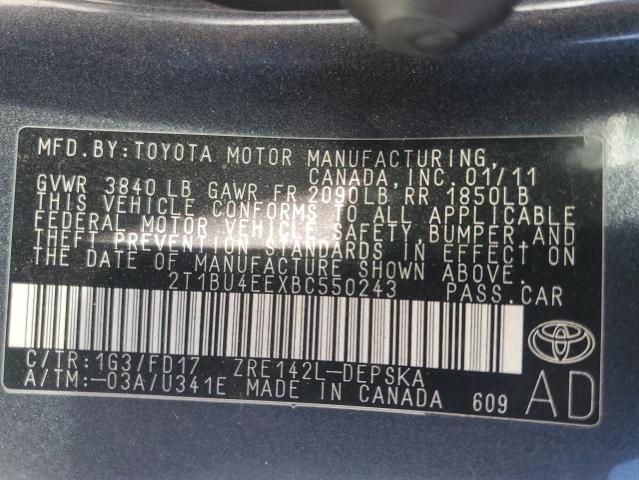 2011 TOYOTA COROLLA BA - 2T1BU4EEXBC550243