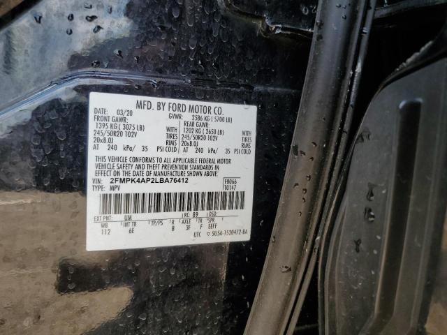 2020 FORD EDGE ST - 2FMPK4AP2LBA76412