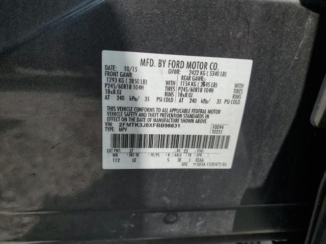 2015 FORD EDGE SEL 2FMTK3J8XFBB98831