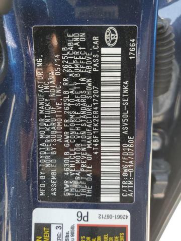 2014 TOYOTA CAMRY L - 4T4BF1FK2ER417207