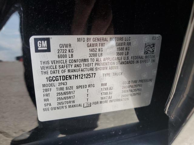 2017 CHEVROLET COLORADO Z 1GCGTDEN7H1212577