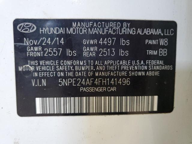 2015 HYUNDAI SONATA SE 5NPE24AF4FH141496