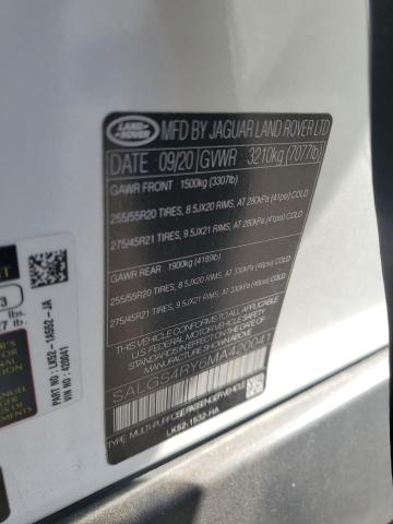 2021 LAND ROVER RANGE ROVE SALGS4RY6MA420041