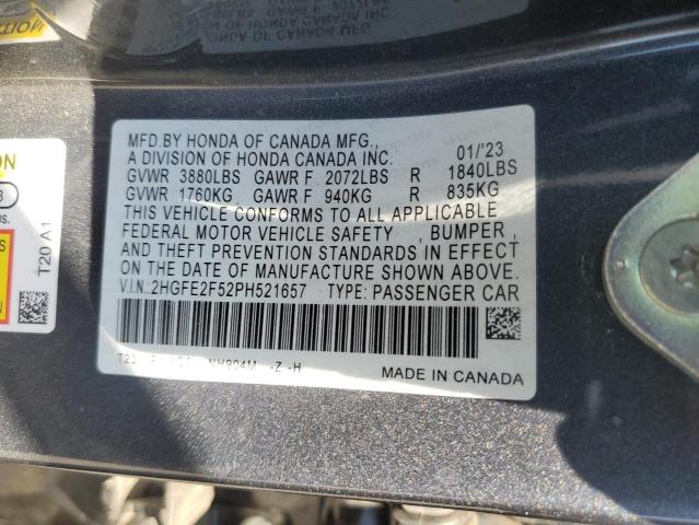 2023 HONDA CIVIC SPOR - 2HGFE2F52PH521657