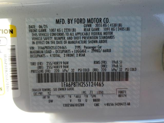 2025 FORD MUSTANG 1FA6P8TH2S5124465