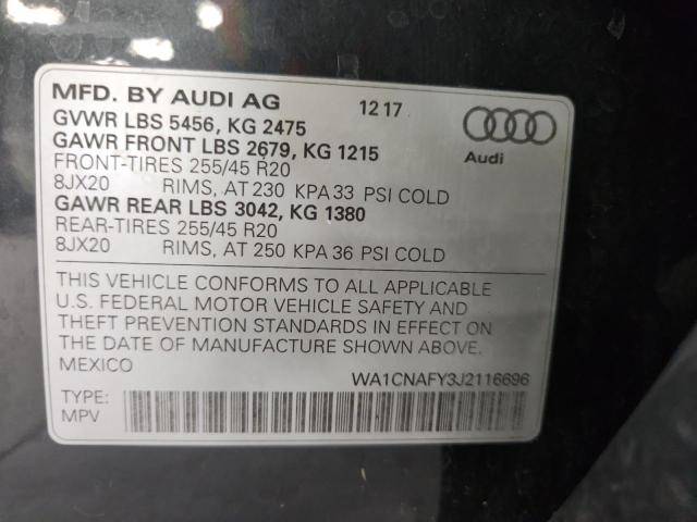 2018 AUDI Q5 PRESTIG WA1CNAFY3J2116696