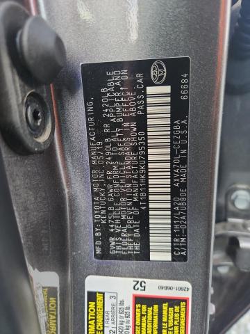 2019 TOYOTA CAMRY L 4T1B11HK9KU795350
