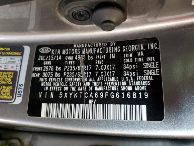 2015 KIA SORENTO LX 5XYKTCA69FG616819