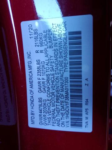 2021 HONDA ACCORD SPORT 1HGCV1F38MA017300