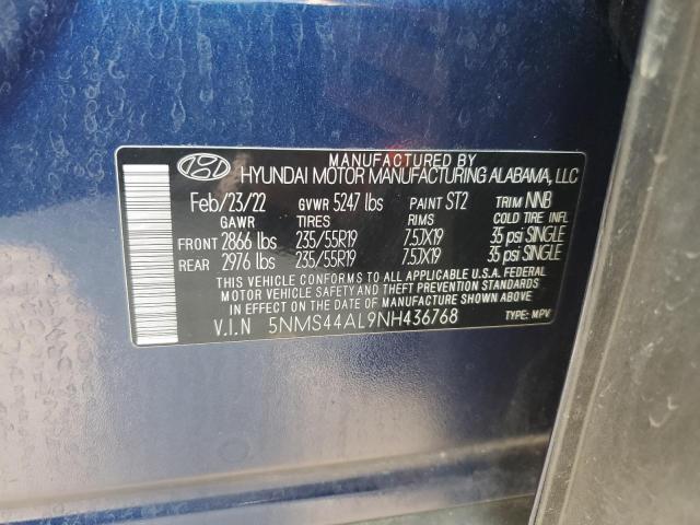 2022 HYUNDAI SANTA FE L - 5NMS44AL9NH436768